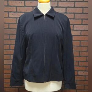 Sag Harbor Full Zip Black Jacket Size 10